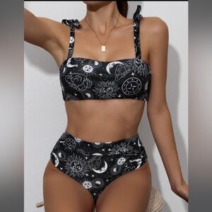 Black and White Celestial Bikini Set